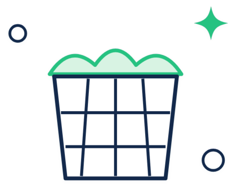 Illustration: Wäschekorb mit frischer Wäsche